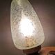 Vintage wooden table lamp with glass lampshade, 80s