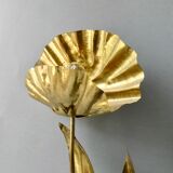 Golden metal flower lamp