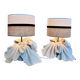 Pair of "Etoffe" lamps in clay - Raynal-Garcin Rémie - 1970