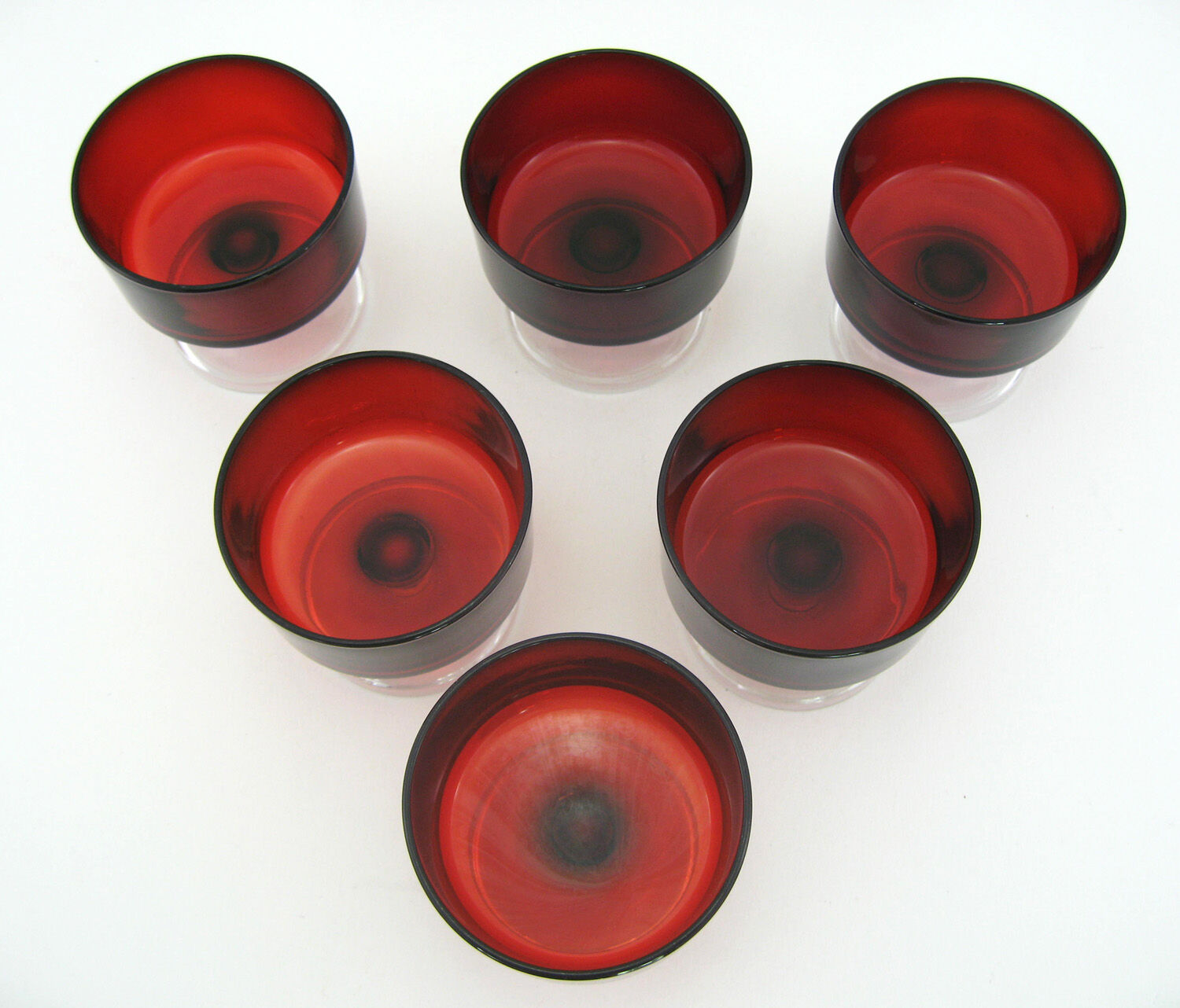 6 ruby red champagne glasses, Cavalier Luminarc France 70
