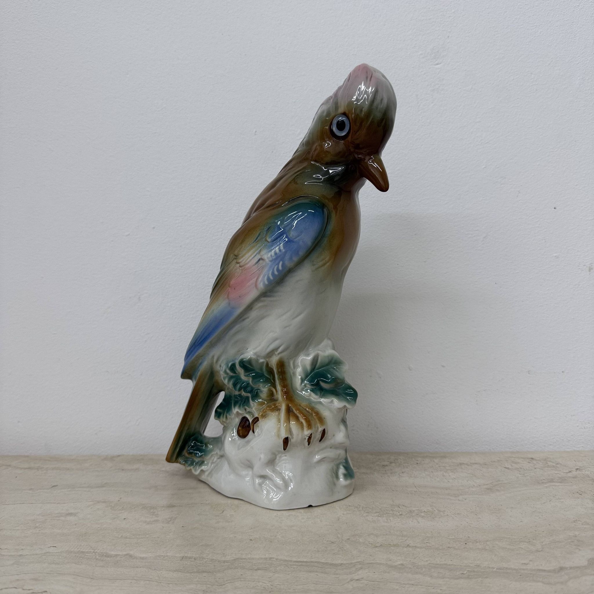 Lampe à parfum vintage en porcelaine oiseau, années 1950