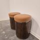 1970s Vintage Wooden Stool – Faux Leather Cushion & Aluminium Trim