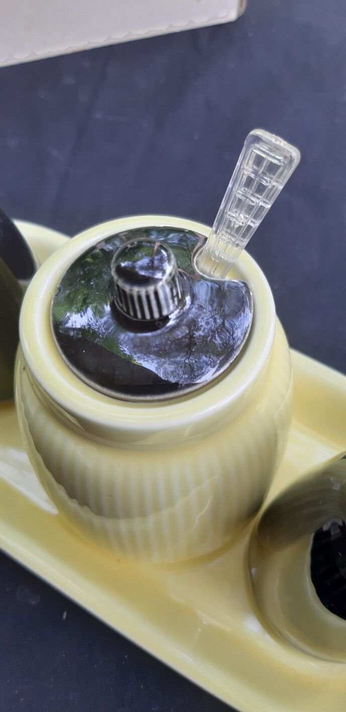Vintage set for salt pepper mustard pot 50/60