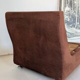 Fauteuil space age,en velours côtelé des années 70