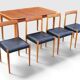 Extendable vintage Lübke table with 4 Lübke teak chairs