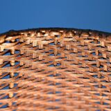 Floor lamp with rattan shade