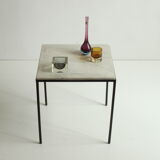 Square carrara marble side table, 1960