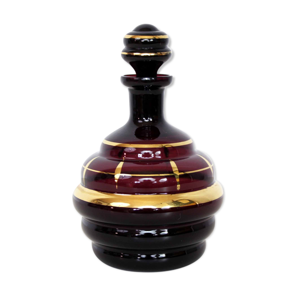 Carafe années 50 en verre fumé