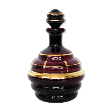 Carafe années 50 en verre fumé