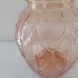 Molded pink glass vase – Art Deco style 1930s