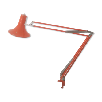 Architect's articulated lamp - vintage orange lacquered metal - 70s