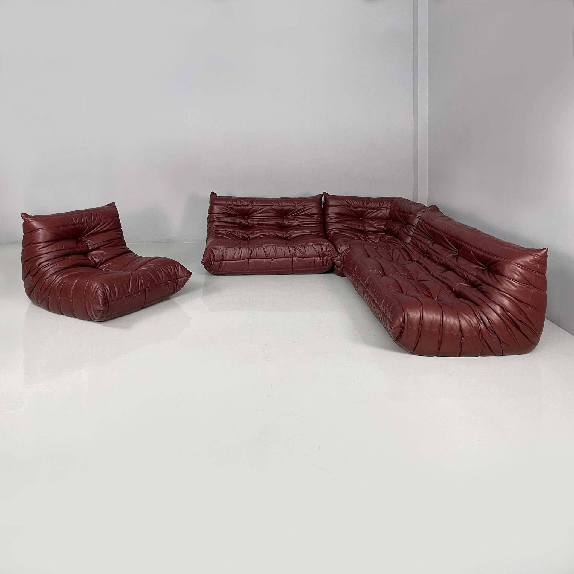 Modern French Togo leather sofa
