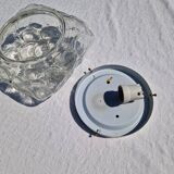 Vintage German Leaf Pattern Glass Sconce or Recessed Light