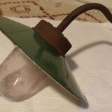 Ancient outdoor lamp collar of swan enamel and glass