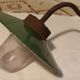 Ancient outdoor lamp collar of swan enamel and glass