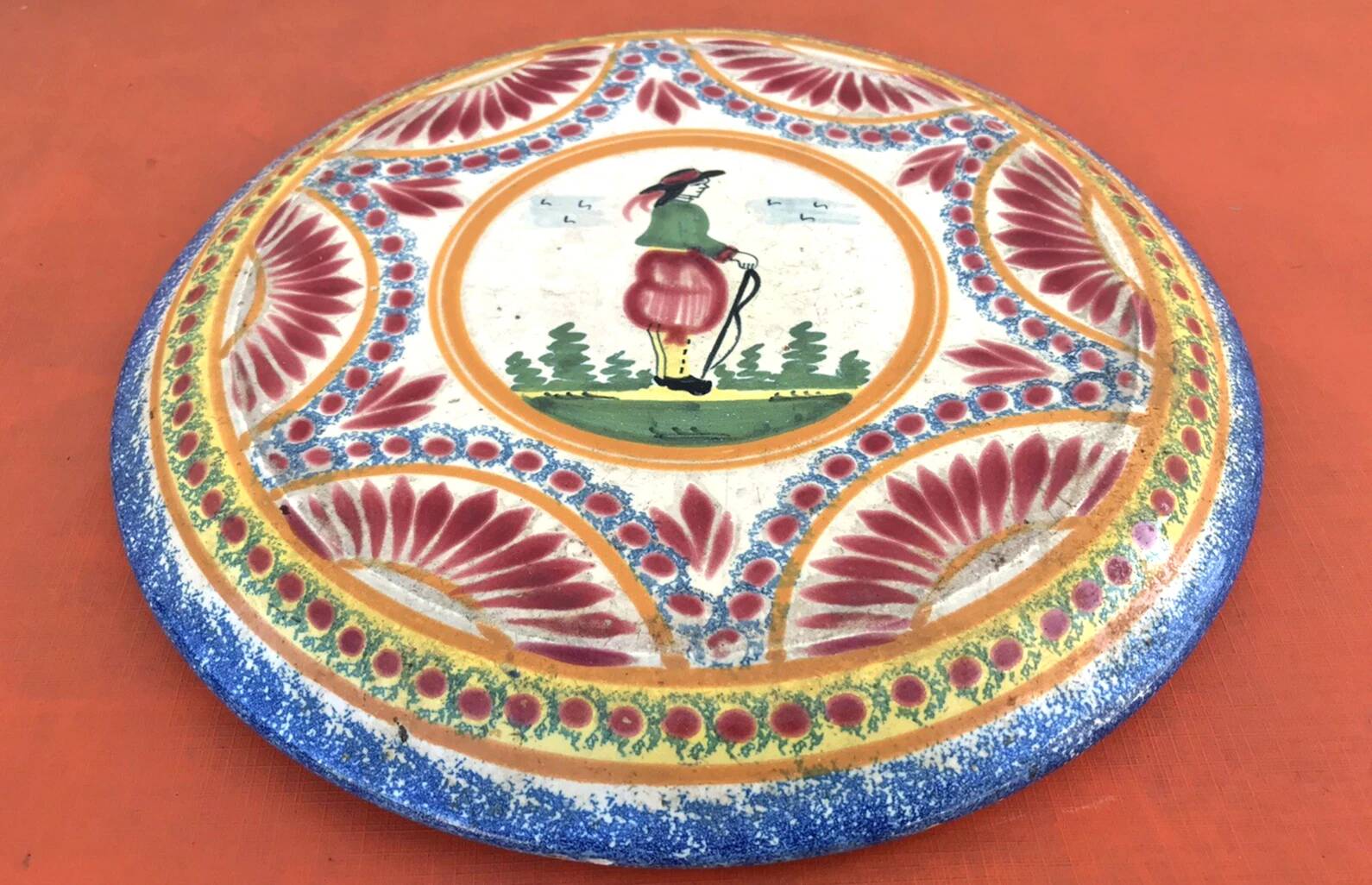 Ancien dessous de plat  Faïence Henriot Quimper