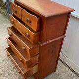 Vintage 1950s white wooden chest of drawers/storage unit