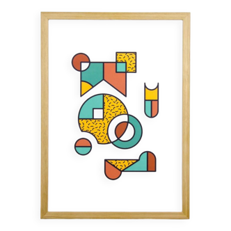 Illustration - Abstract geometric graphic colorful A3 poster numbered #006