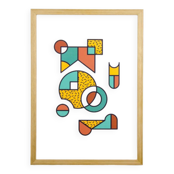Illustration - Abstract geometric graphic colorful A3 poster numbered #006