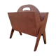 Vintage magazine rack with compass feet