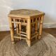Set of three vintage rattan side tables.