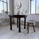 Table 1900 walnut round turned legs