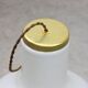 Big mid-century italian brass and opaline glass pendant lamp