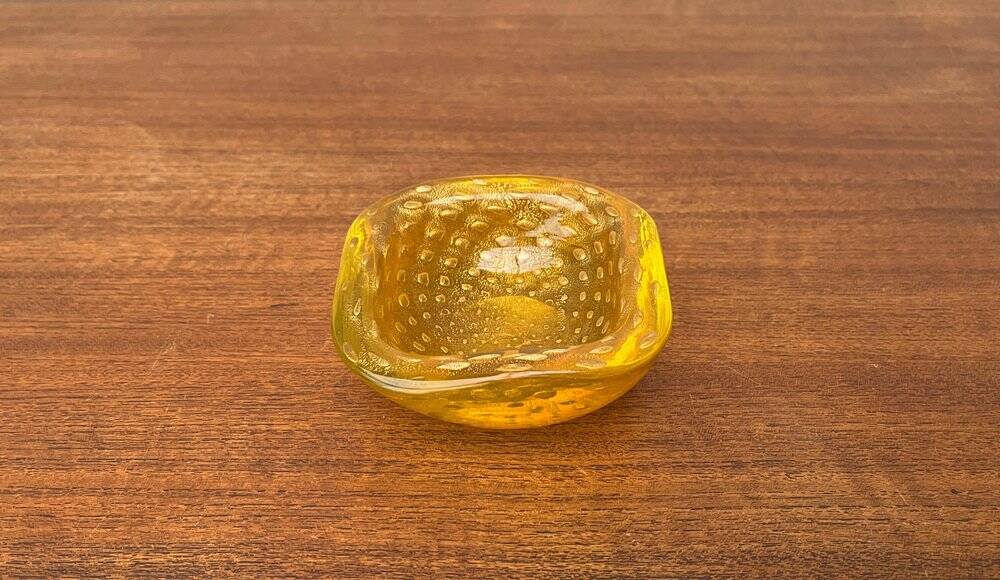 Vintage Italian Bullicante Glass Bowl from Murano