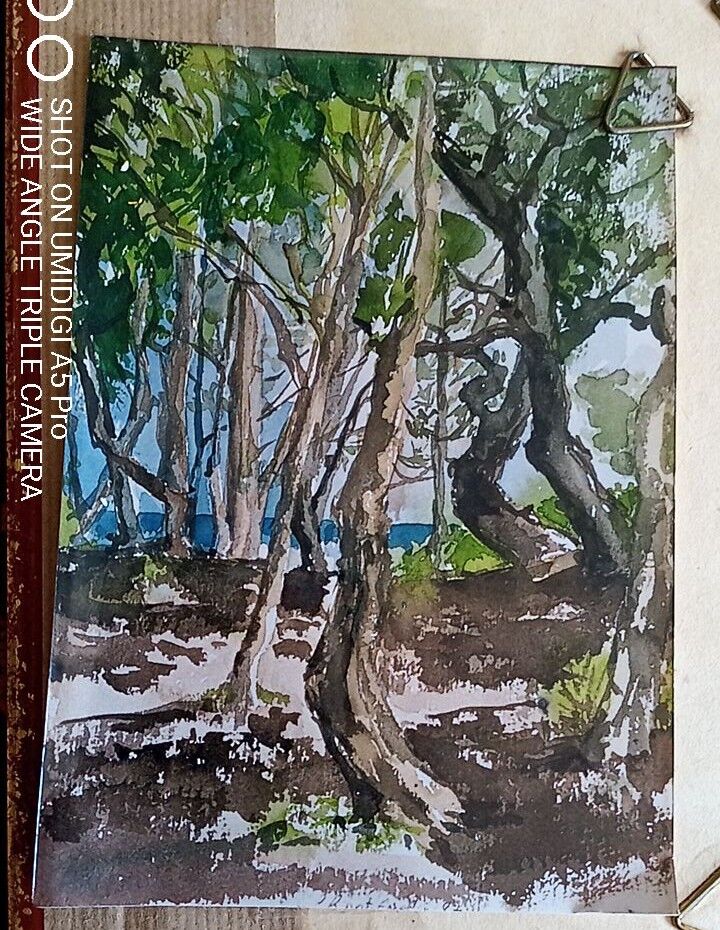 Pascale Rigat-Esselin (born 1952) - Watercolor - 35,5 x 26 cm - undergrowth, signed