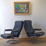 Scandinavian design leather armchair 70s
