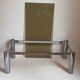 Table basse rectangulaire Années 70 chrome et verre fumé 105 x 55,1 x 35,5 cm hauteur