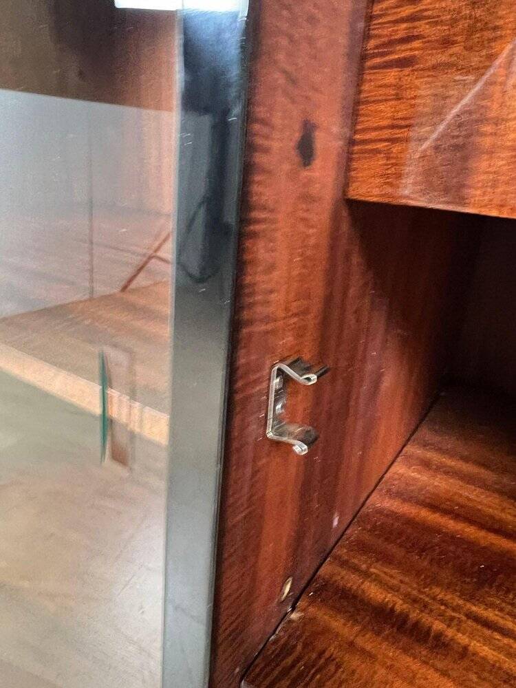 French Art Deco Half Cabinet in Black Lacquer and Mahogany, 1930