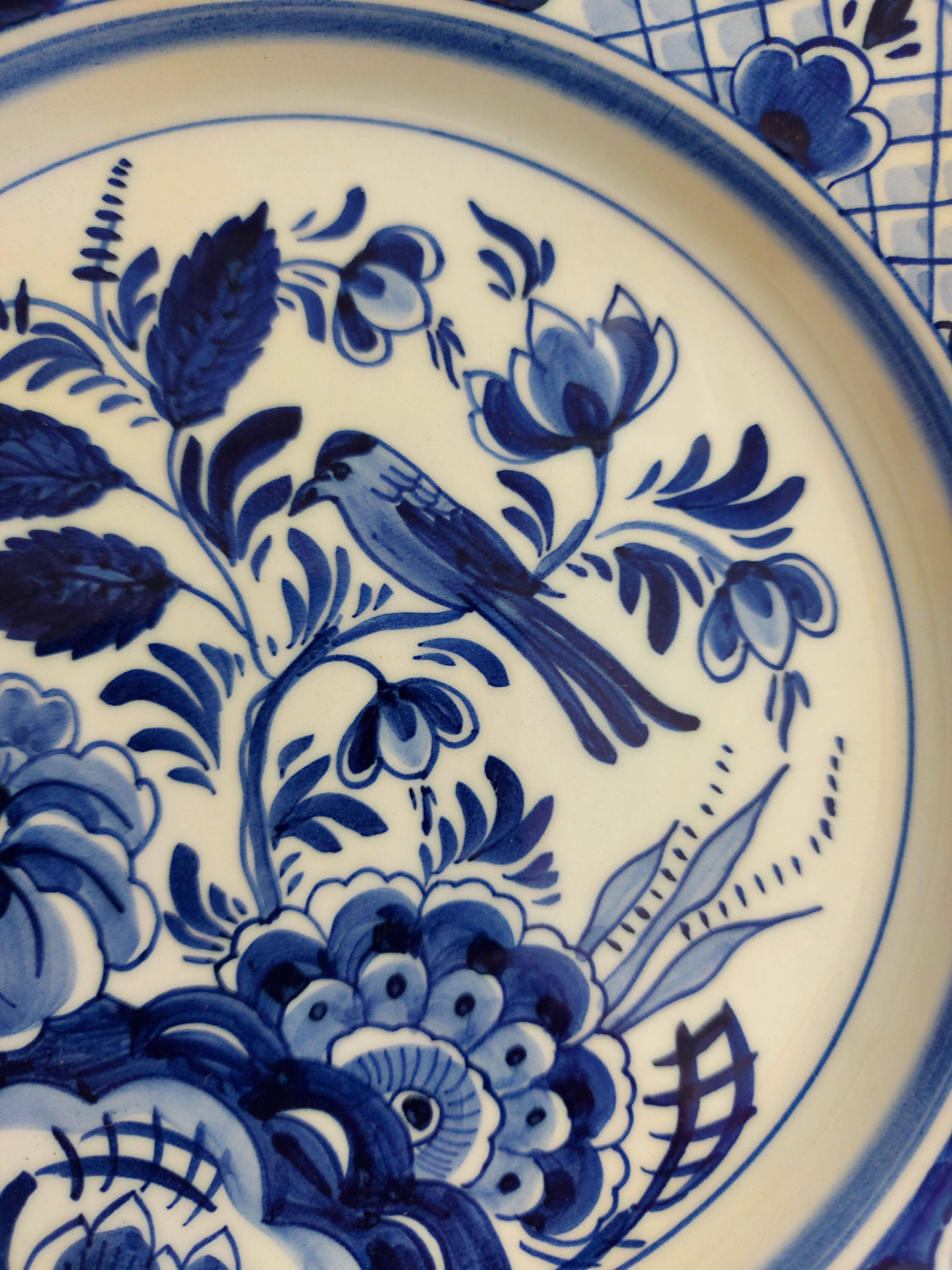old decorative plate delft blauw