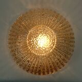 limburg CEILING LIGHT model A668 2982 amber glass structured glass 1970s