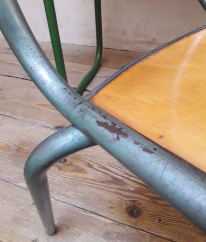 Metal and wood office chair