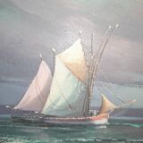 Oil on canvas boats