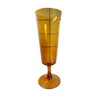 Vase verre d'empoli jaune ambré