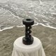 Twisted wooden candle holder