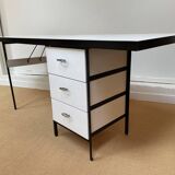Large black and white Georges Nelson desk for Herman Miller, USA, circa 1950.