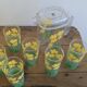 Vintage juice service Chameleon by Pierre Tardif for Neové – jug and 6 glasses
