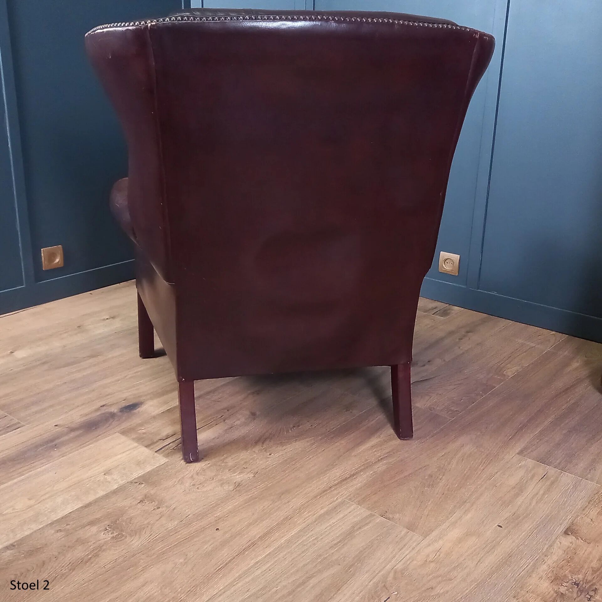 2x Chesterfield wingback armchair