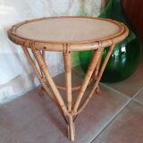 Rattan pedestal table
