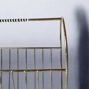 50s magazine rack in brass and scoubidou