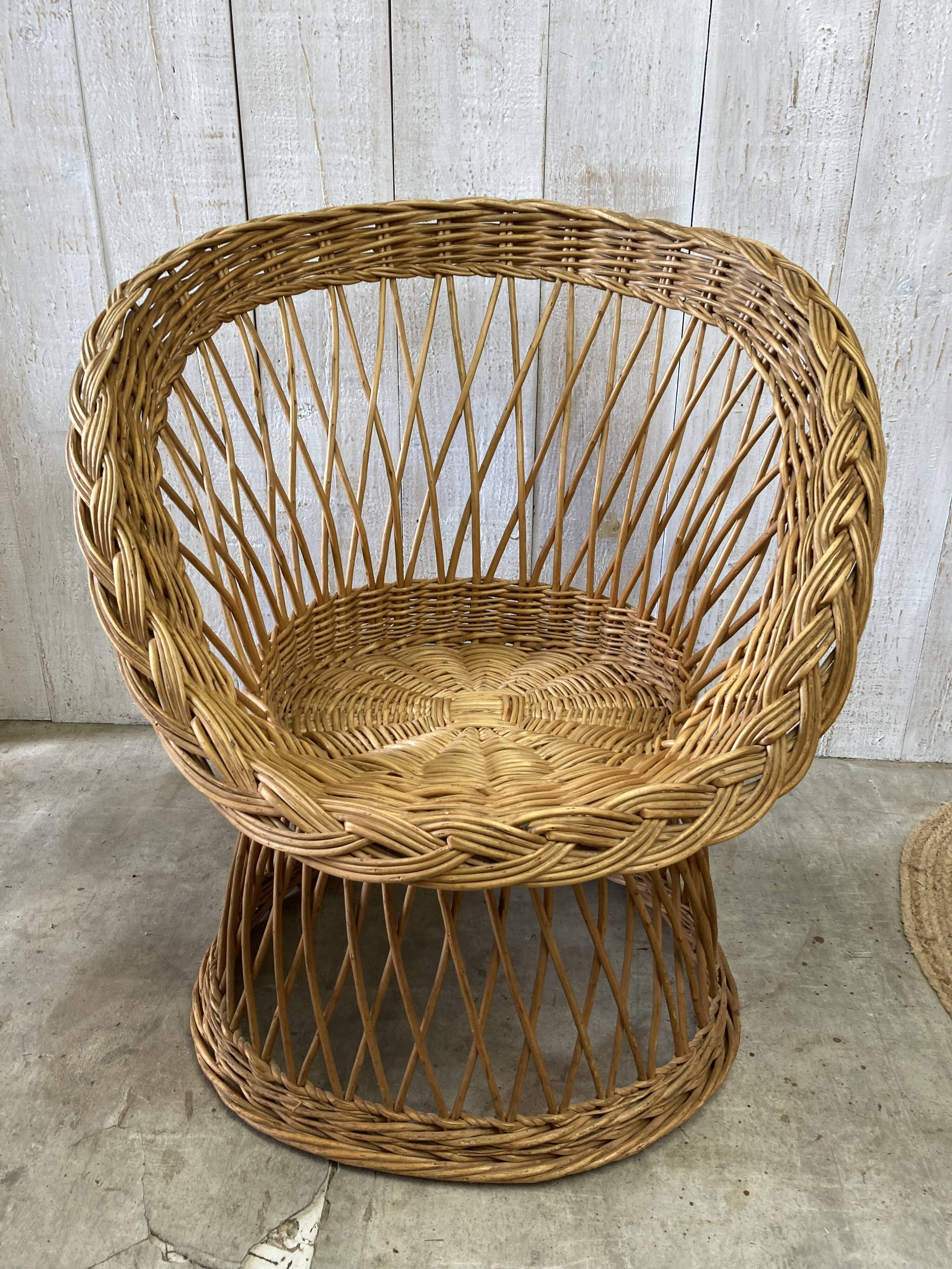 Vintage wicker armchair
