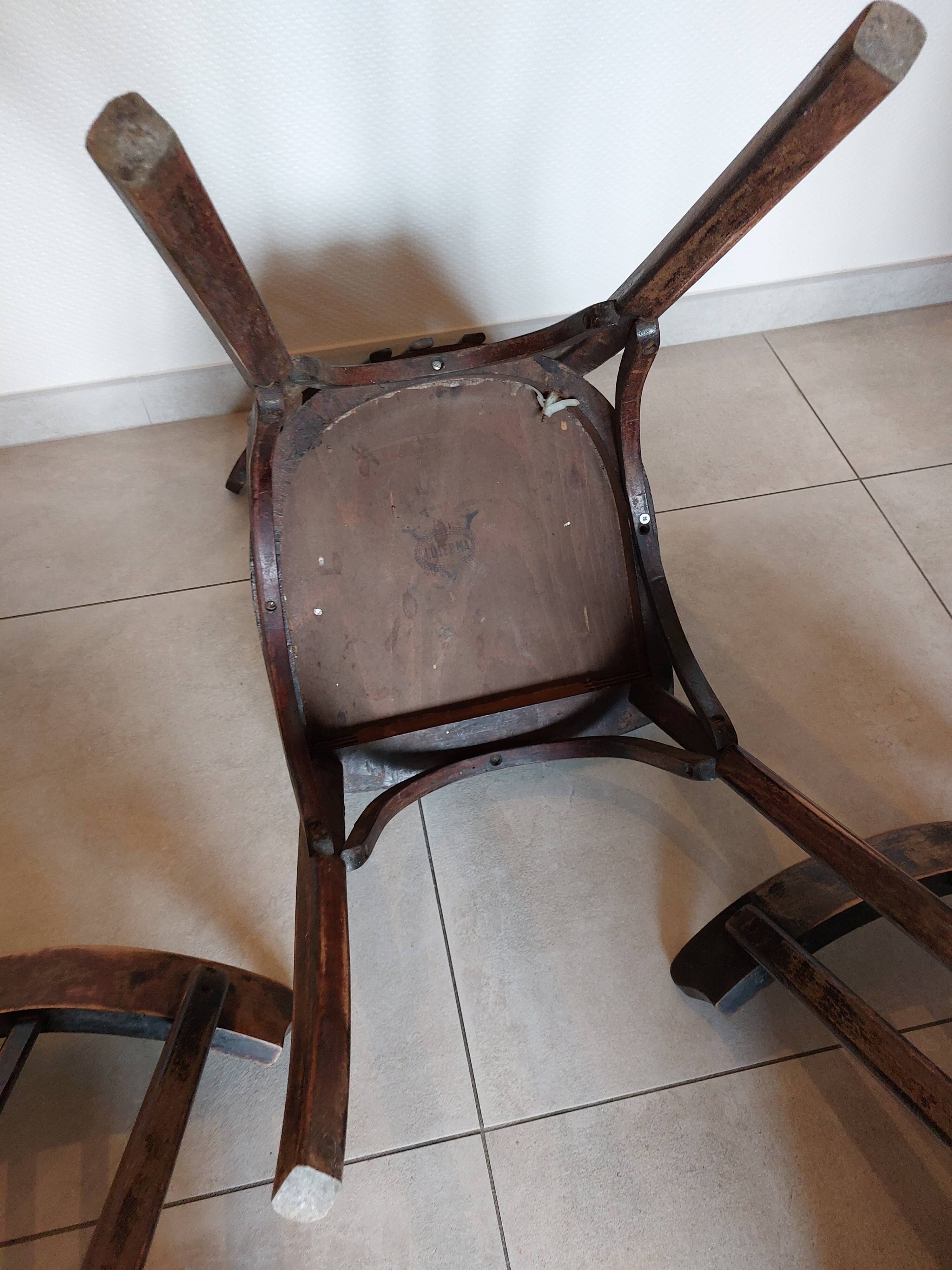 4 dark Luterma bistro chairs, sanded. Painting possible.
