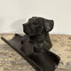 Old bronze pen holder, dog, vintage decoration, flea market XXth