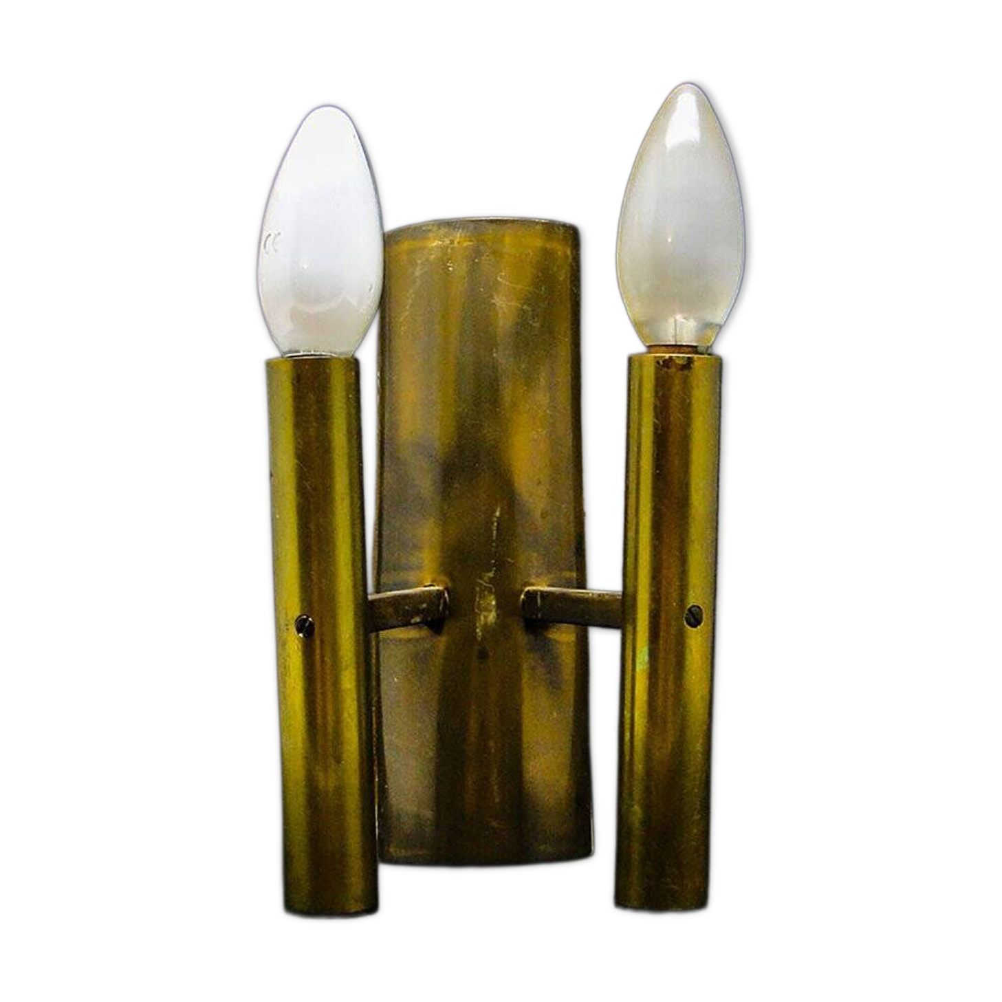 Metal two-armed wall lamp, 1970s