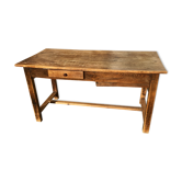 Table de ferme en sapin 150 cm 2 tiroirs