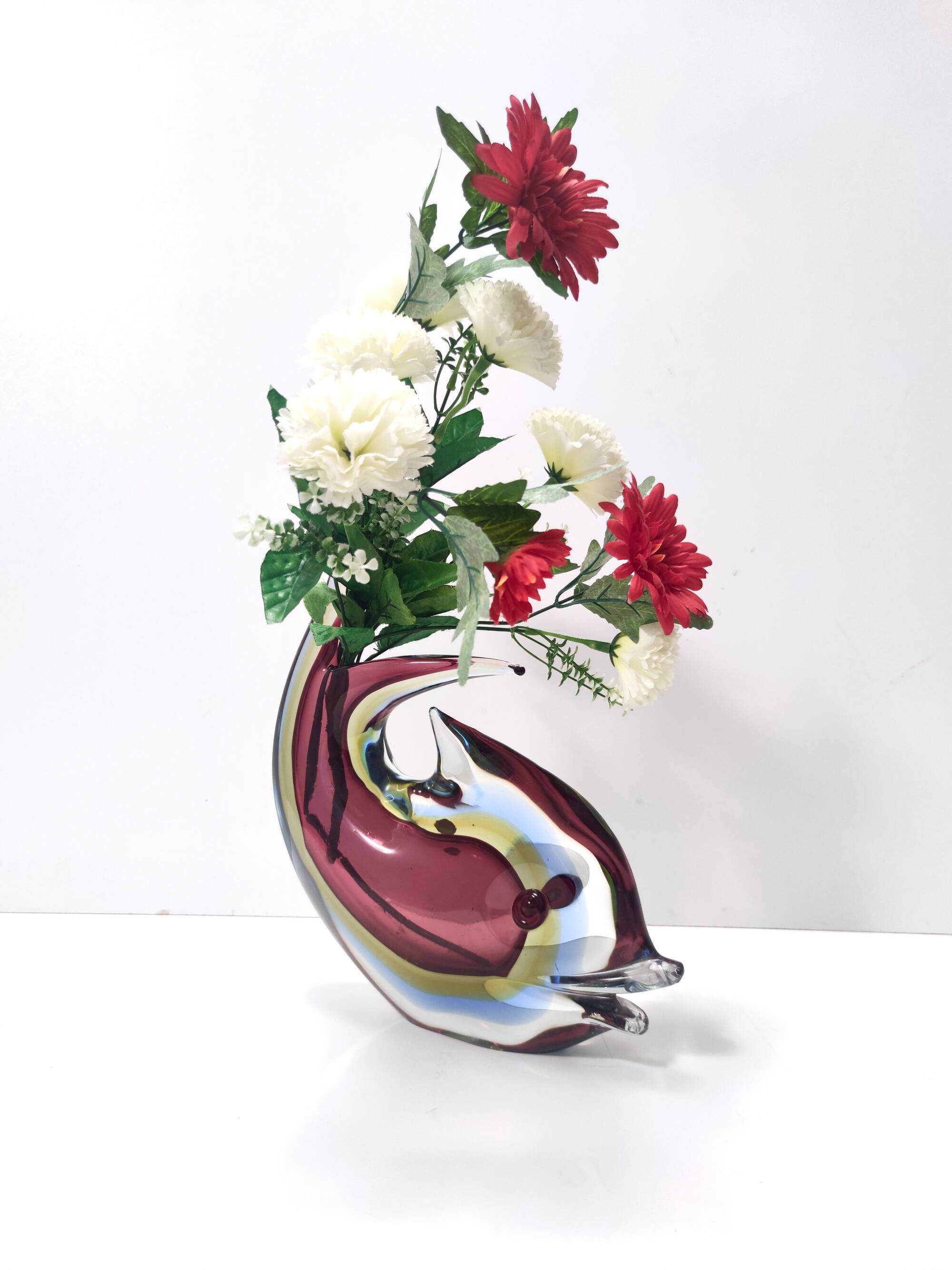 Sommerso Murano Glass Vase Ascribable to Poli for Seguso, Italy
