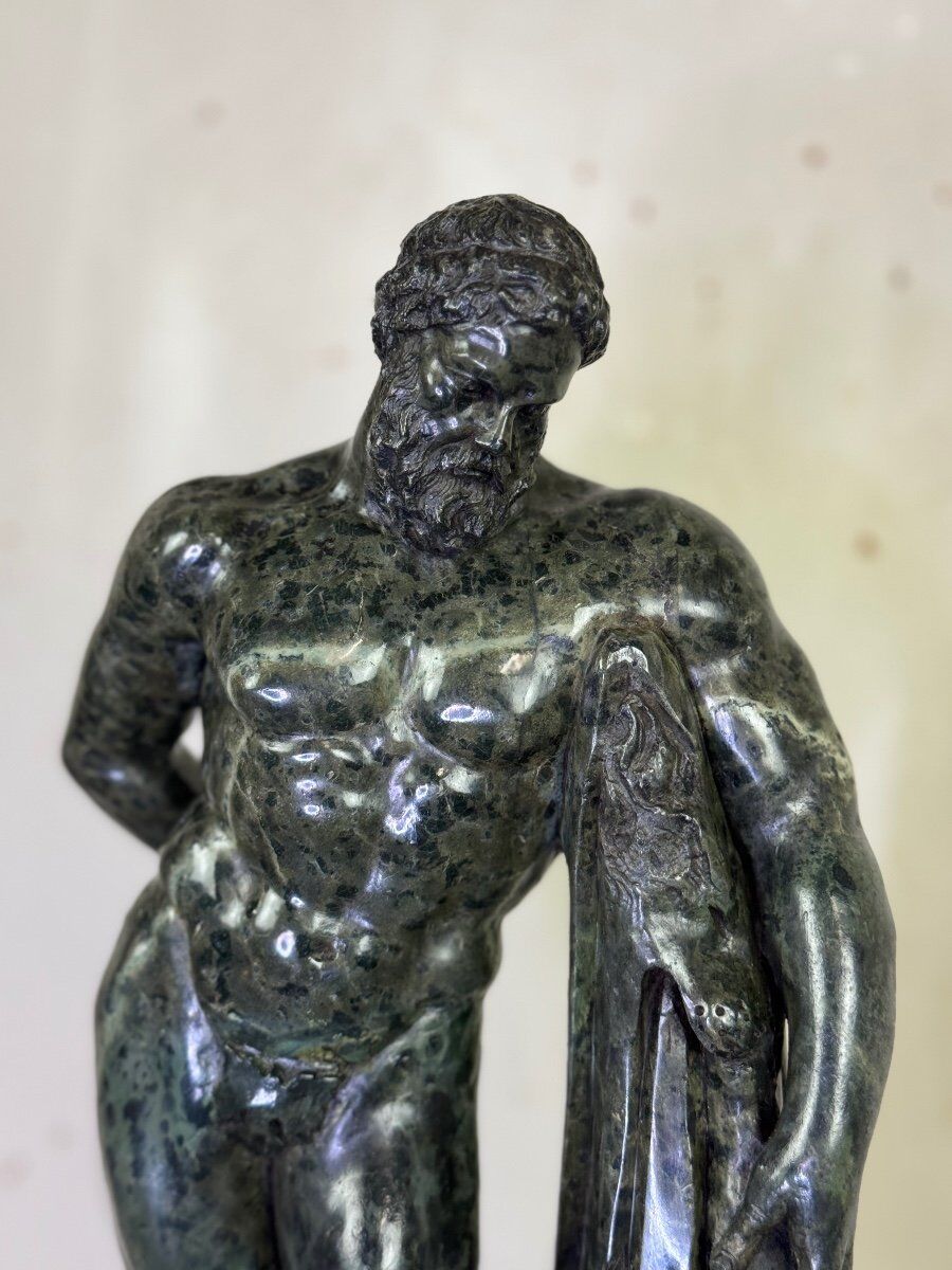 After the Farnese Hercules, a serpentine marble sculpture, a souvenir of the Grand Tour